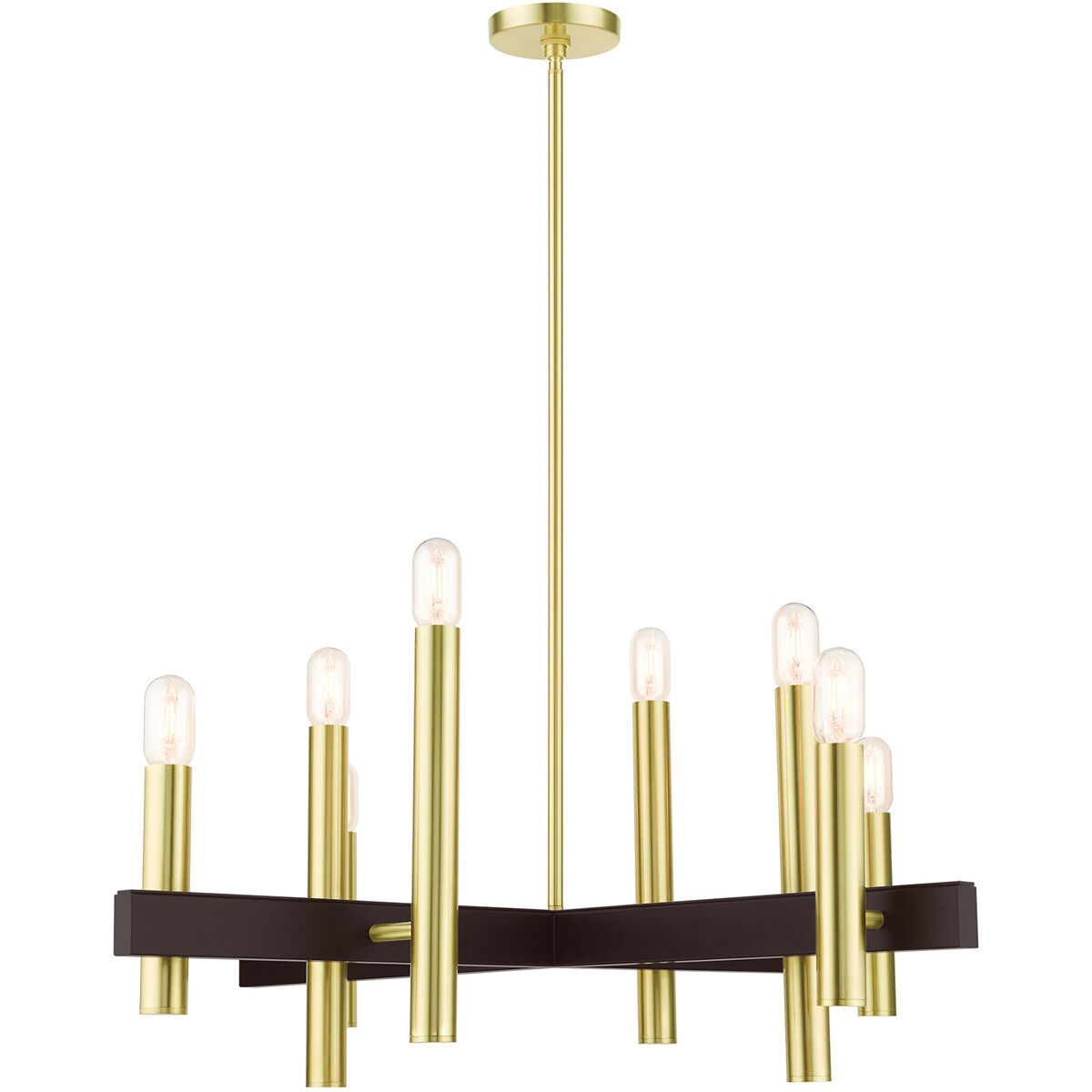 Helsinki 8 Light 38 inch Satin Brass Chandelier Ceiling Light