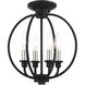 Milania 4 Light 13 inch Black with Brushed Nickel Accents Convertible Semi Flush/Chandelier Ceiling Light