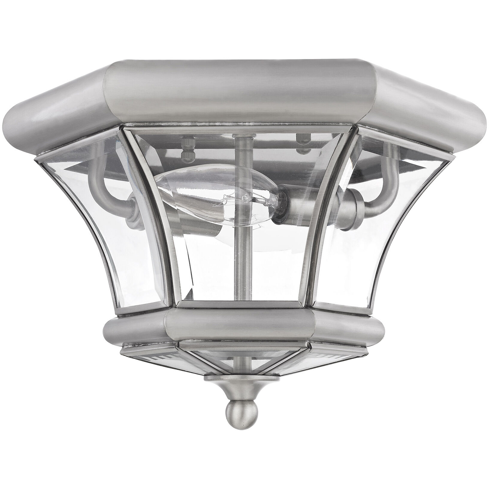 Monterey/Georgetown 2 Light 11 inch Brushed Nickel Outdoor Ceiling Mount