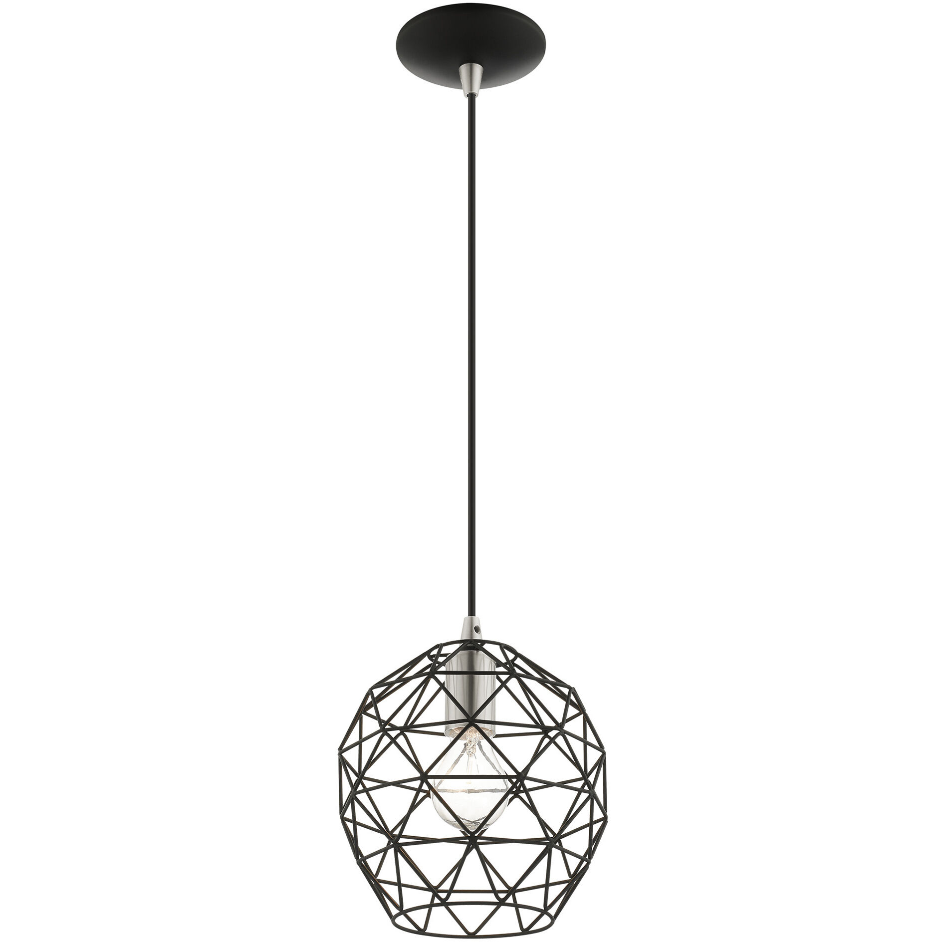 Geometrix 1 Light 8 inch Black Pendant Ceiling Light