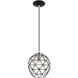 Geometrix 1 Light 8 inch Black Pendant Ceiling Light
