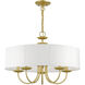 Brookdale 5 Light 23 inch Soft Gold Pendant Chandelier Ceiling Light