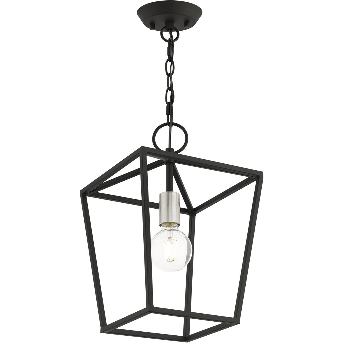 Devone 1 Light 10 inch Black Convertible Semi Flush/Lantern Ceiling Light