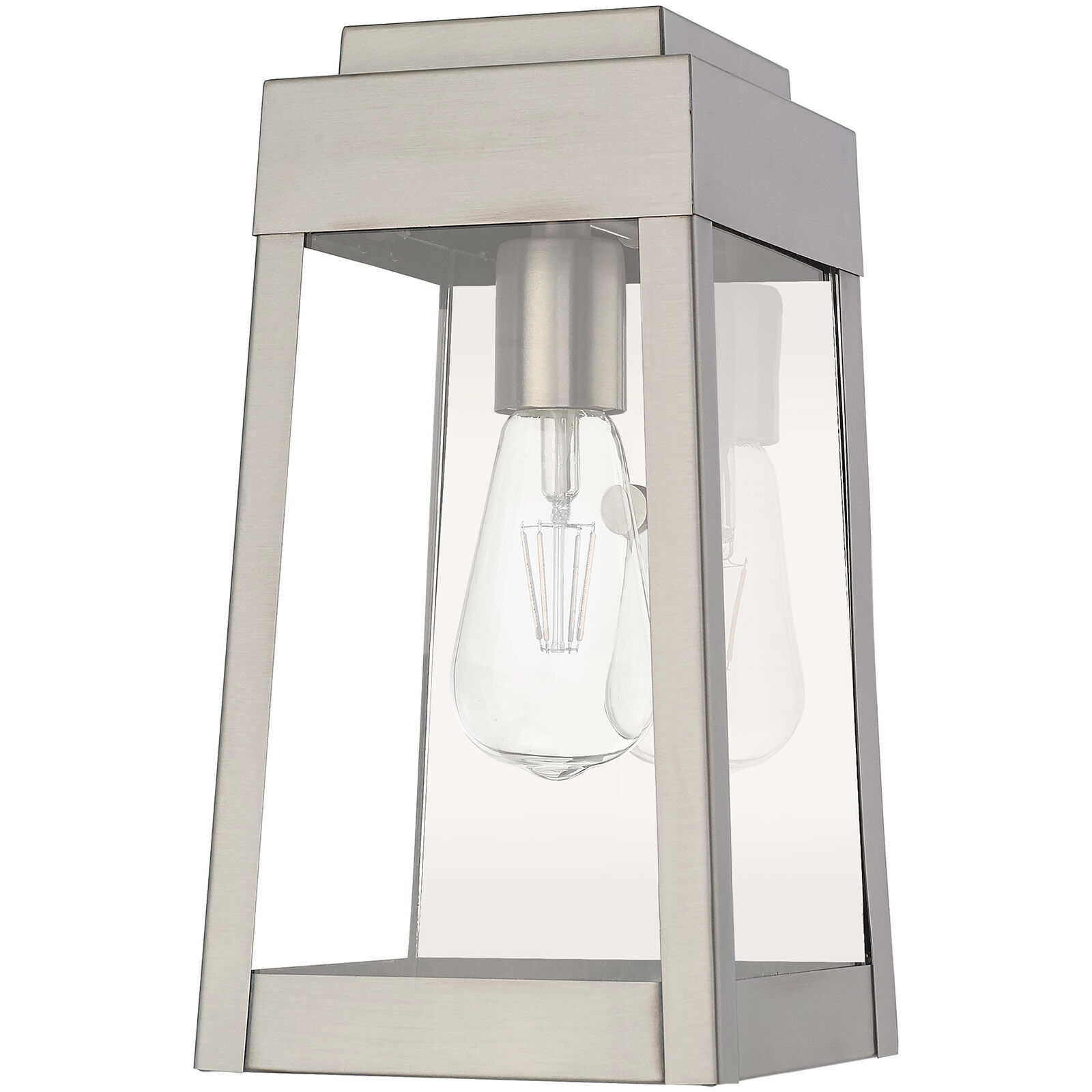 Oslo 1 Light 12 inch Brushed Nickel Outdoor Wall Lantern