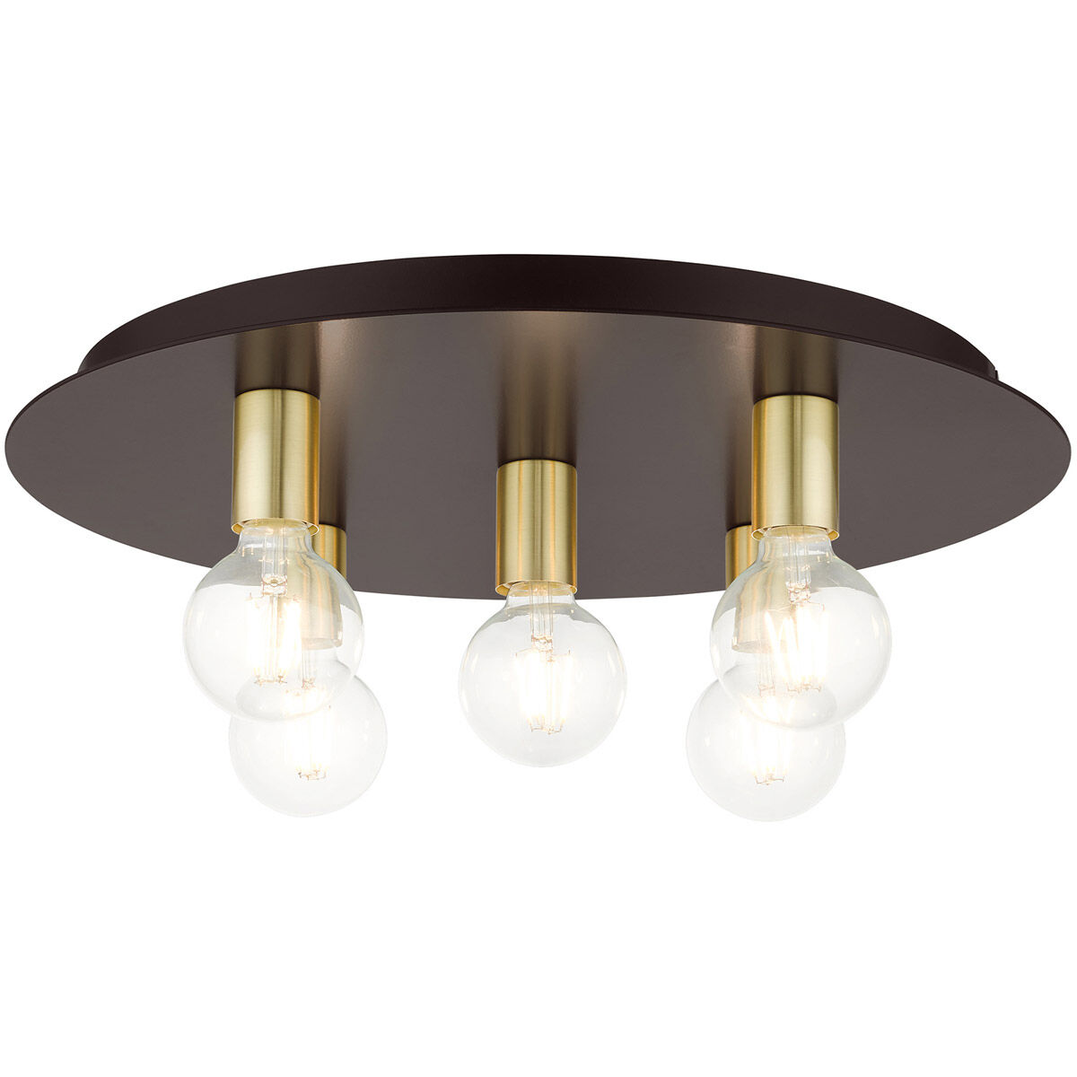 Hillview 5 Light 20 inch Bronze Flush Mount Ceiling Light