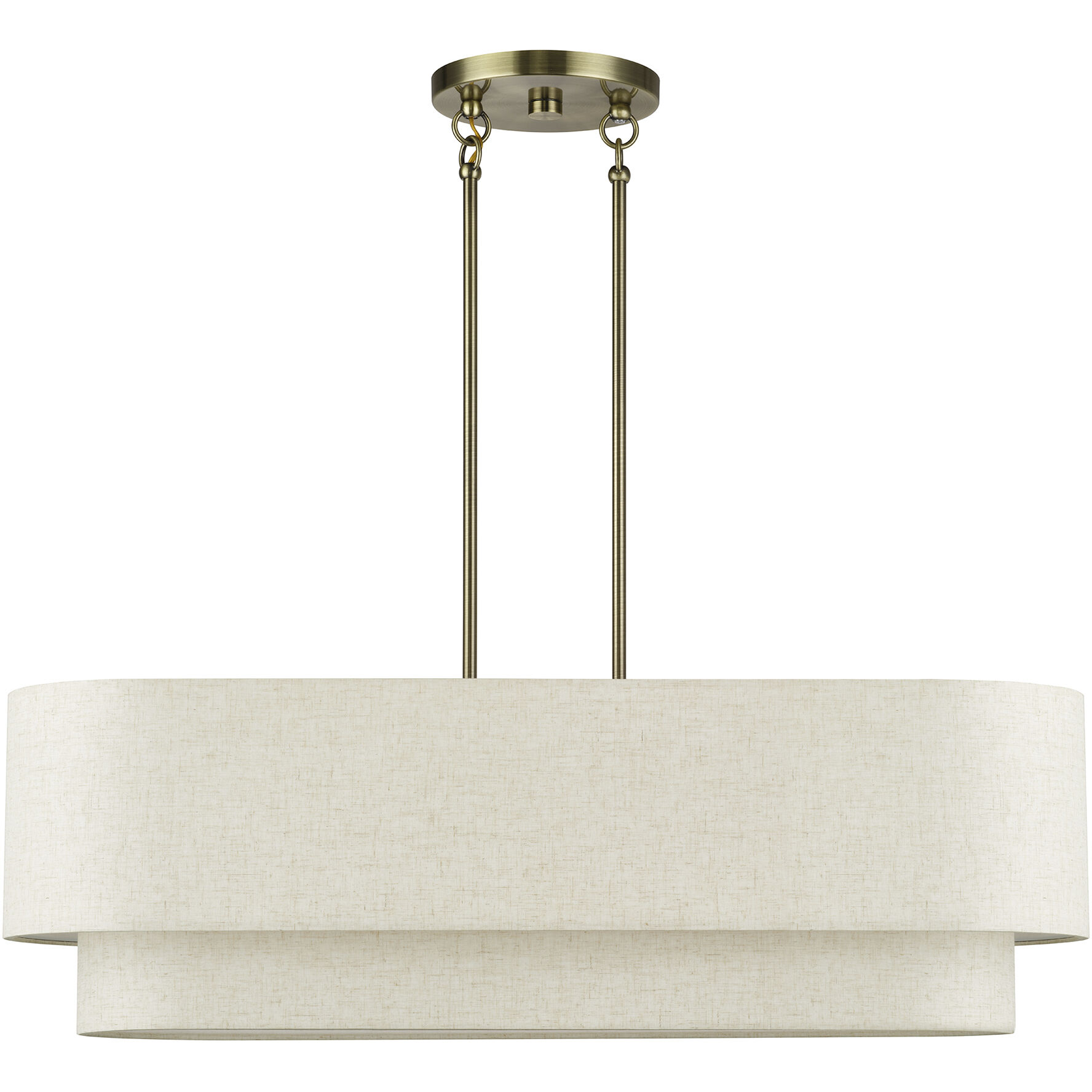 Manorwood 4 Light 36 inch Antique Brass Linear Chandelier Ceiling Light, Large