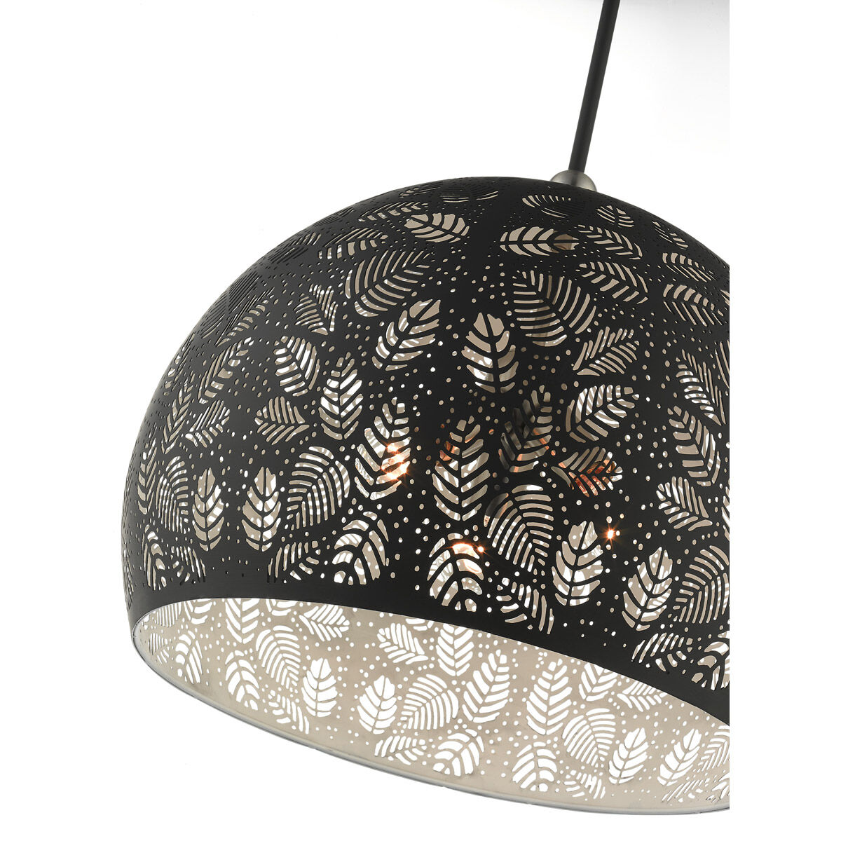 Chantily 3 Light 20 inch Black with Brushed Nickel Accents Pendant Ceiling Light