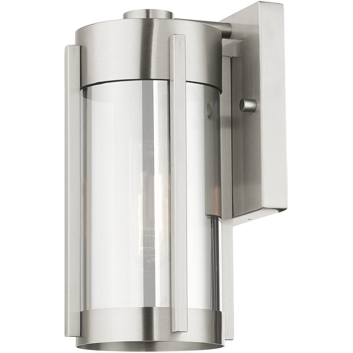 Sheridan 1 Light 10 inch Brushed Nickel Outdoor Wall Lantern