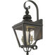 Adams 2 Light 21.5 inch Bronze with Antique Brass Finish Cluster Outdoor Wall Lantern in Bronze with Antique Brass Accent, Medium