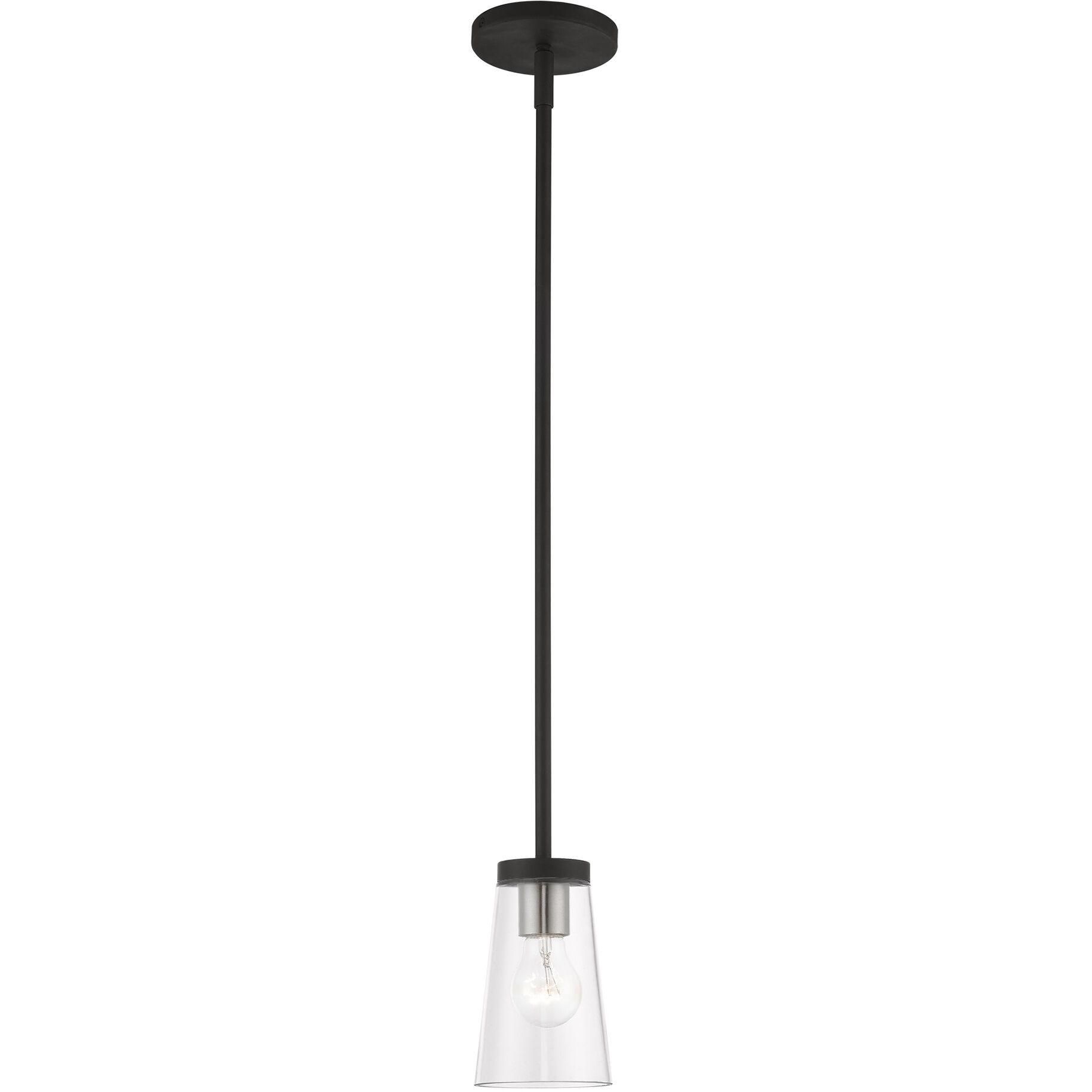 Cityview 1 Light 5 inch Black with Brushed Nickel Accents Mini Pendant Ceiling Light