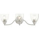 Montgomery 3 Light 23 inch Brushed Nickel Vanity Sconce Wall Light