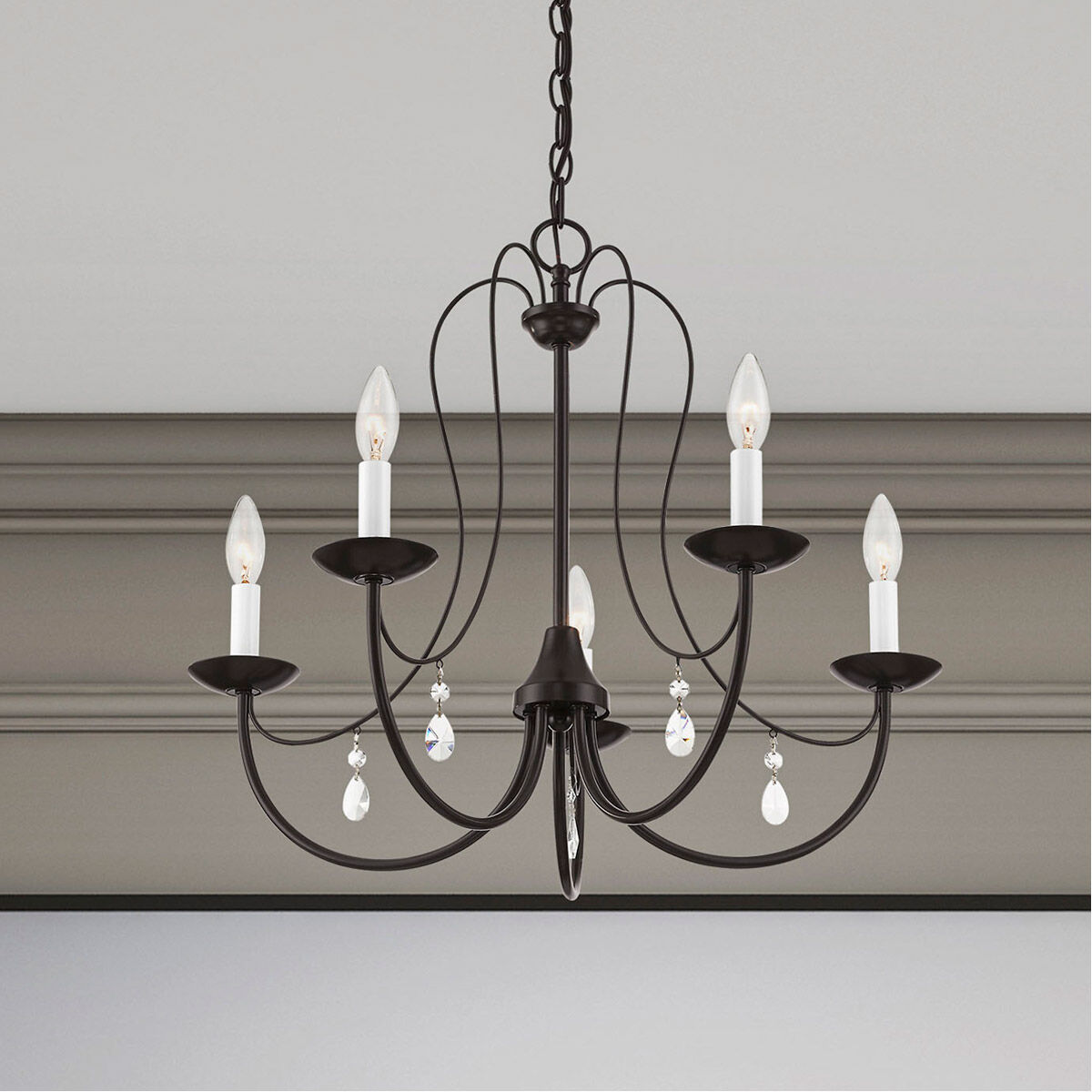 Mirabella 5 Light 24 inch English Bronze Chandelier Ceiling Light