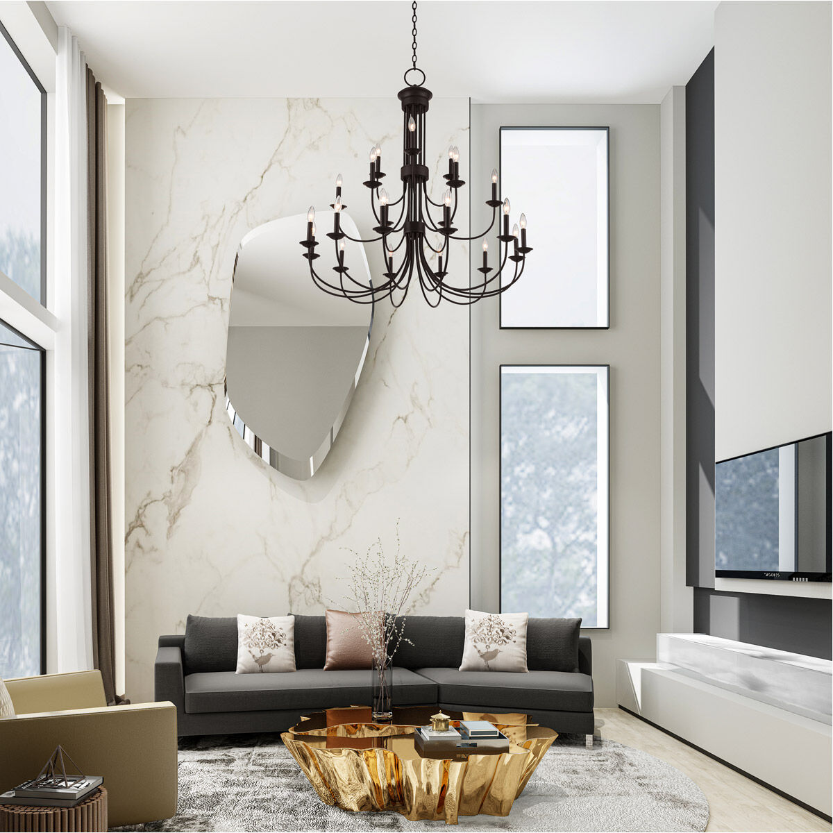 Estate 21 Light 42 inch Bronze Foyer Chandelier Ceiling Light