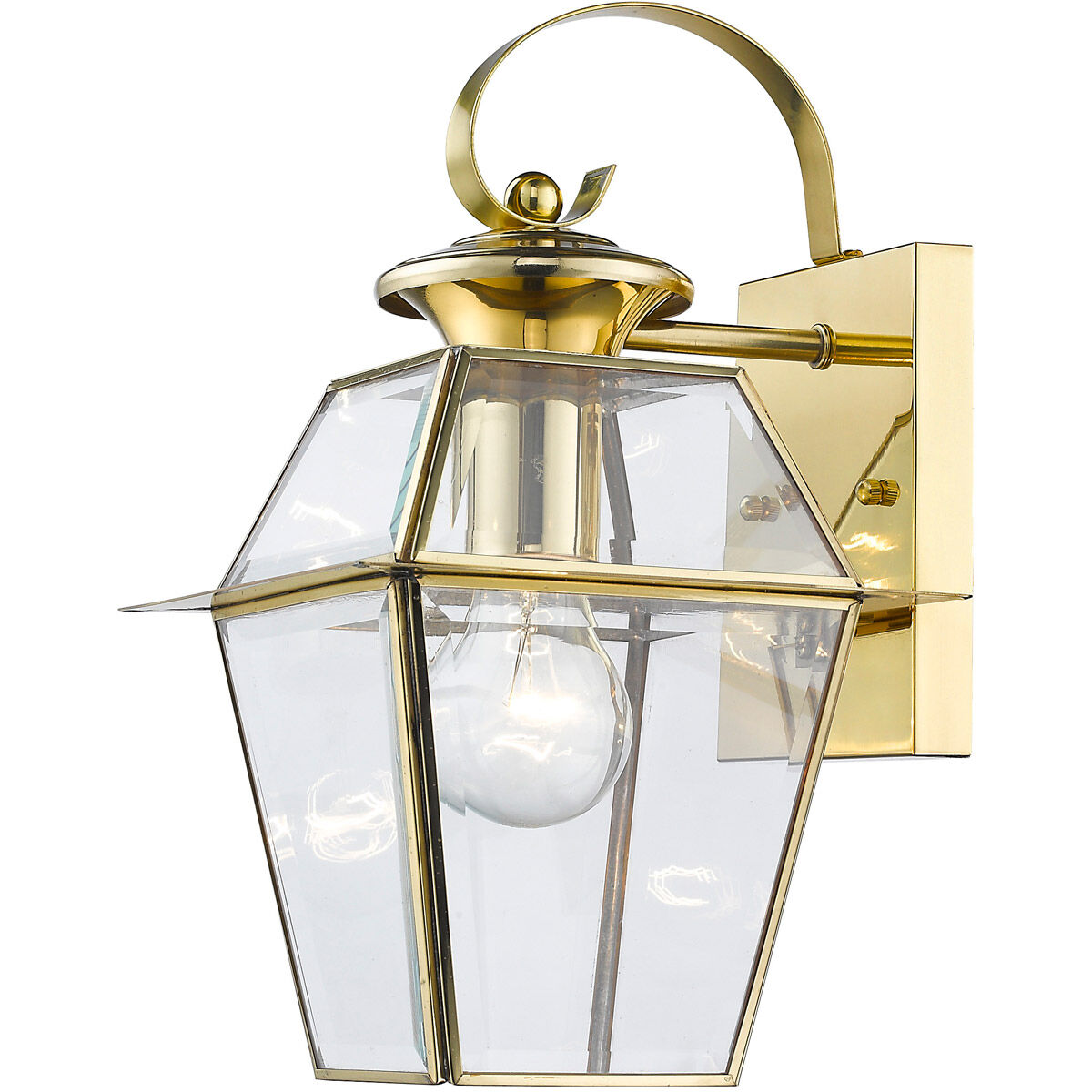 Westover 1 Light 13 inch Polished Brass Outdoor Wall Lantern
