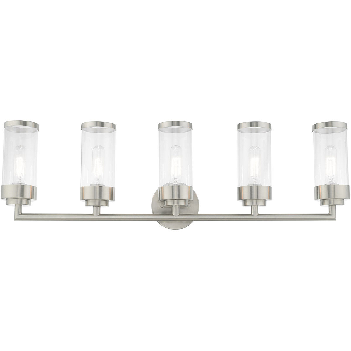 Hillcrest 5 Light 36 inch Brushed Nickel Bath Vanity Wall Light