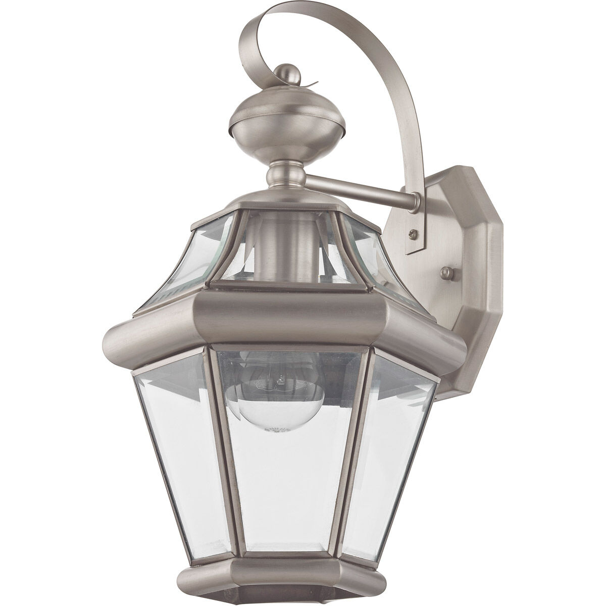 Georgetown 1 Light 15 inch Brushed Nickel Outdoor Wall Lantern