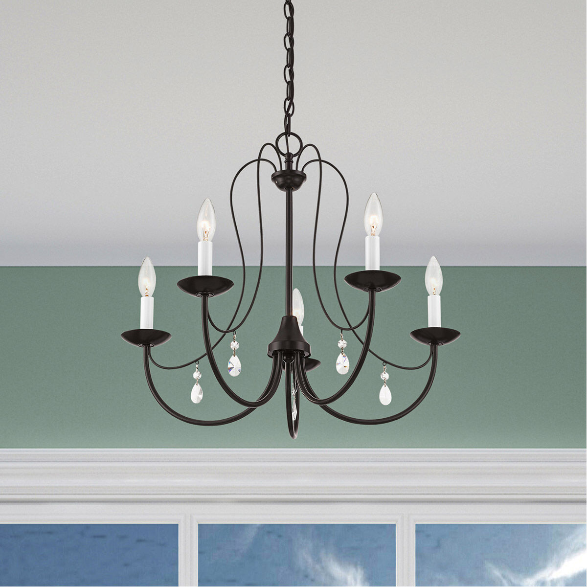 Mirabella 5 Light 24 inch English Bronze Chandelier Ceiling Light