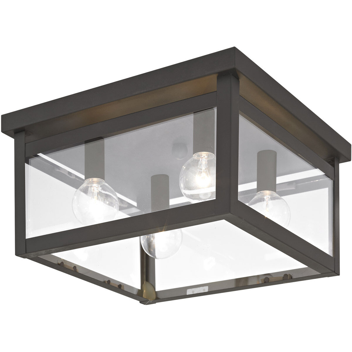 Milford 4 Light 11 inch Bronze Flush Mount Ceiling Light