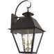 Wentworth 3 Light 22 inch Bronze with Antique Brass Finish Cluster Outdoor Wall Lantern, Large