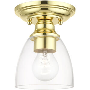 Montgomery 1 Light 5 inch Polished Brass Semi-Flush Ceiling Light, Petite