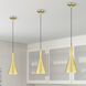 Waldorf 1 Light 7.25 inch Soft Gold with Polished Brass Accents Pendant Ceiling Light
