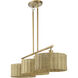 Weavington 3 Light 46 inch Antique Gold Leaf Linear Chandelier Ceiling Light, Extra Large