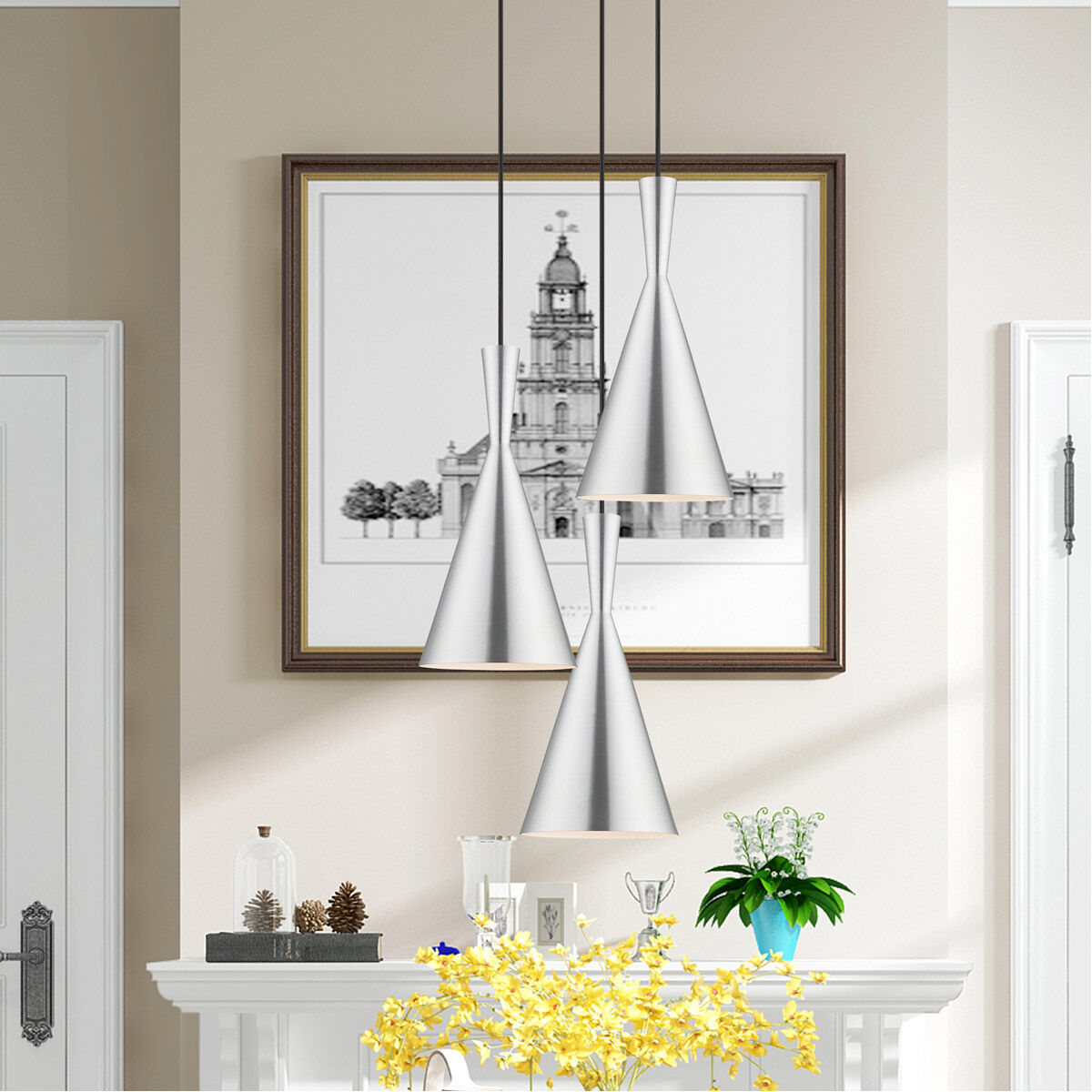 Allison 1 Light 7.25 inch Brushed Aluminum Mini Pendant Ceiling Light