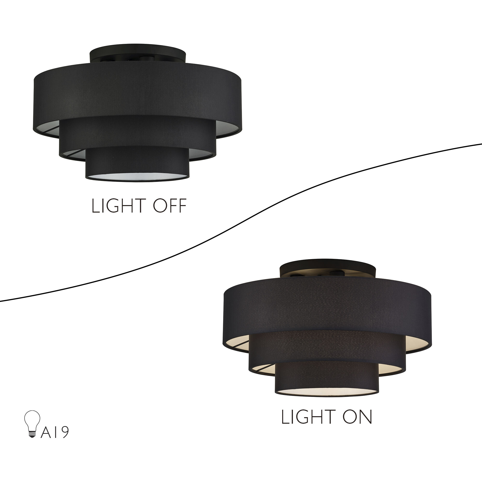 Bainbridge 4 Light 21 inch Black Semi Flush Mount Ceiling Light, Extra Large