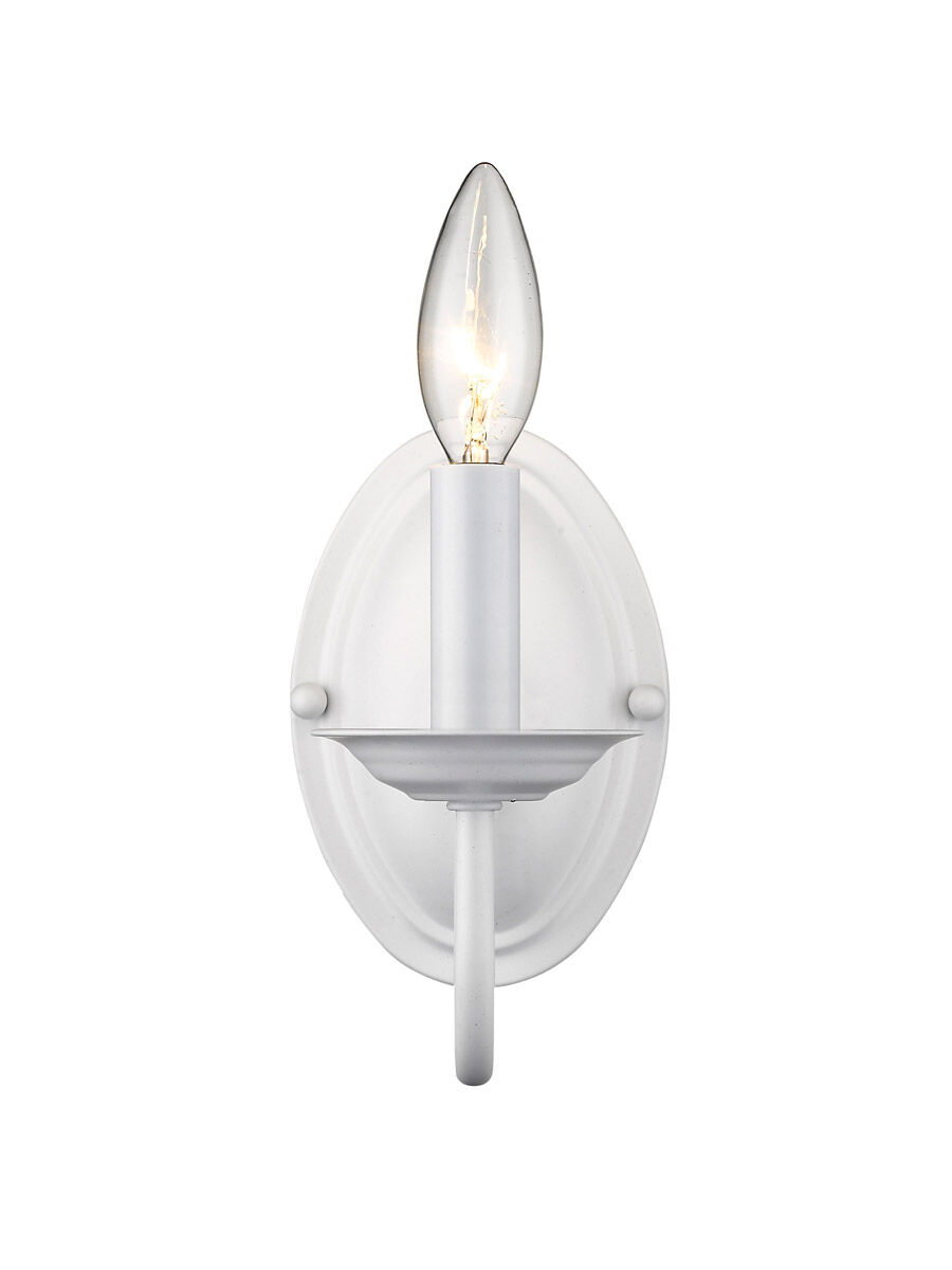 Home Basics 1 Light 4 inch White Wall Sconce Wall Light