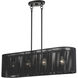 Acordia 4 Light 36 inch Black Linear Chandelier Ceiling Light, Large
