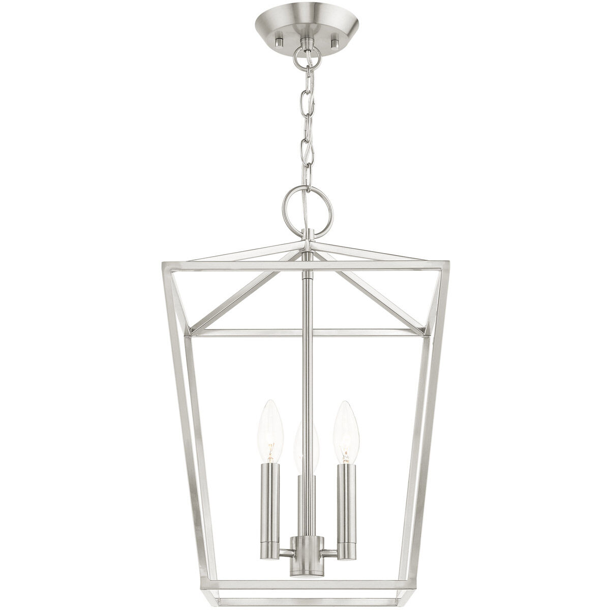 Devone 3 Light 13 inch Brushed Nickel Convertible Semi Flush/Lantern Ceiling Light
