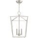 Devone 3 Light 13 inch Brushed Nickel Convertible Semi Flush/Lantern Ceiling Light