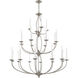 Home Basics 24 Light 42 inch Brushed Nickel Chandelier Ceiling Light