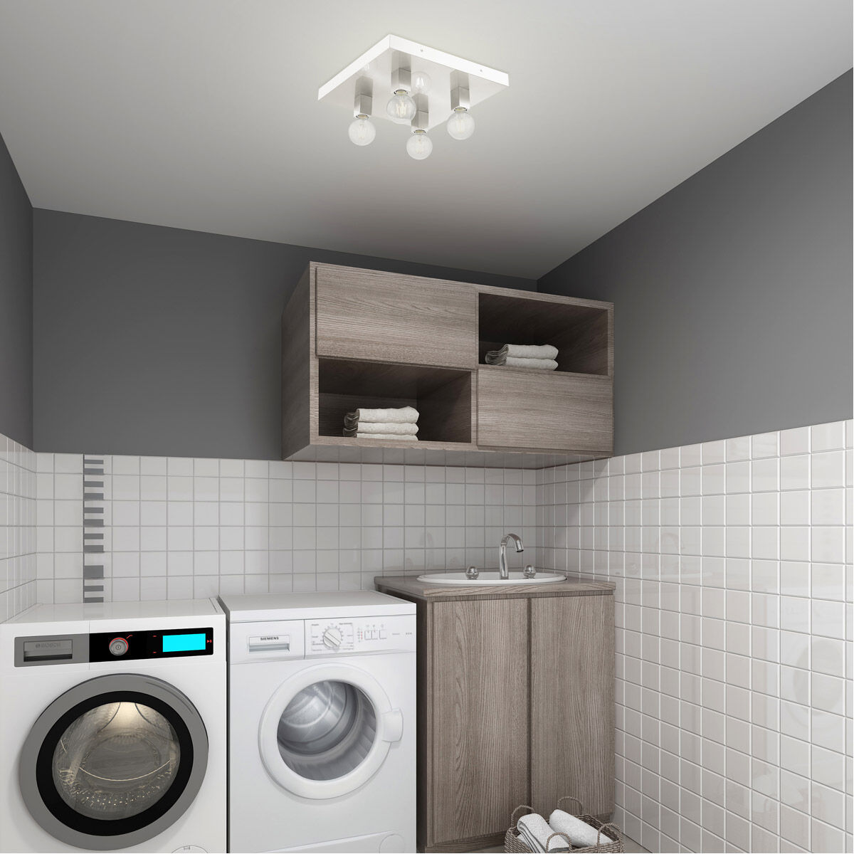 Solna 4 Light 16 inch Brushed Nickel Flush Mount Ceiling Light