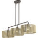 Goldiemesh 3 Light 46 inch English Bronze Linear Chandelier Ceiling Light, Extra Large