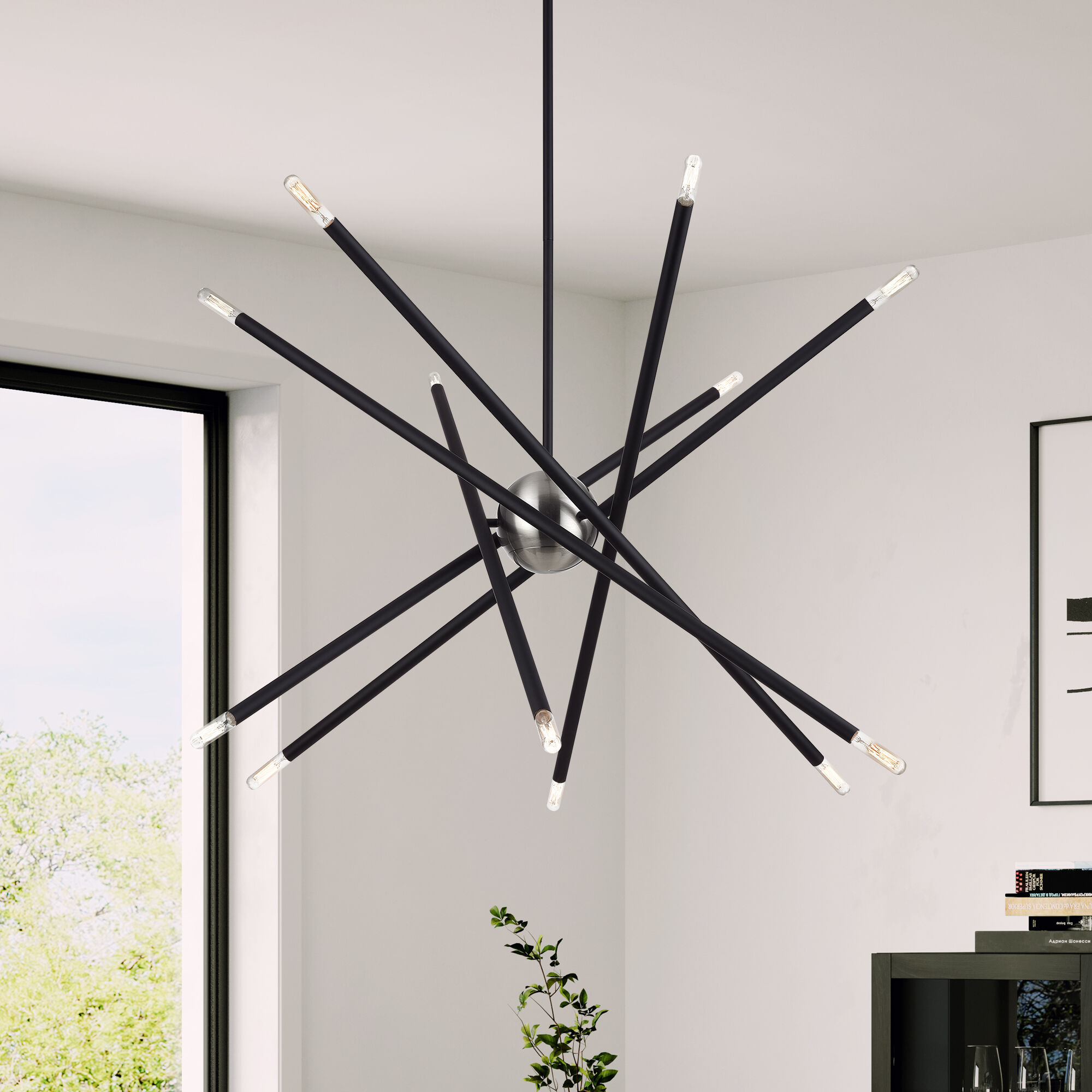 Soho 12 Light 36 inch Black Chandelier Ceiling Light