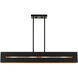 Soma 4 Light 36 inch Textured Black with Brushed Nickel Accents Linear Chandelier Ceiling Light