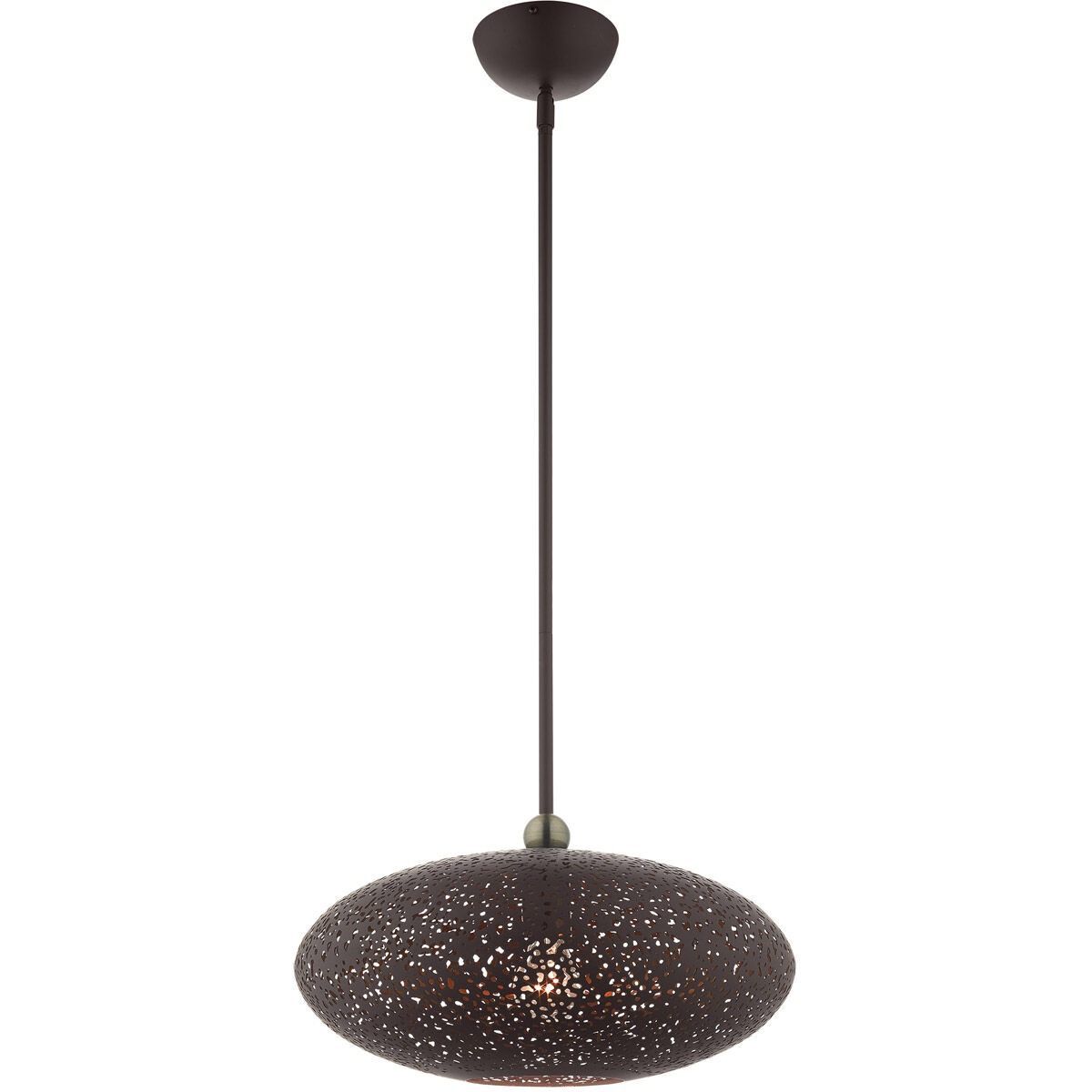 Charlton 1 Light 15.88 inch Bronze with Antique Brass Accents Pendant Ceiling Light