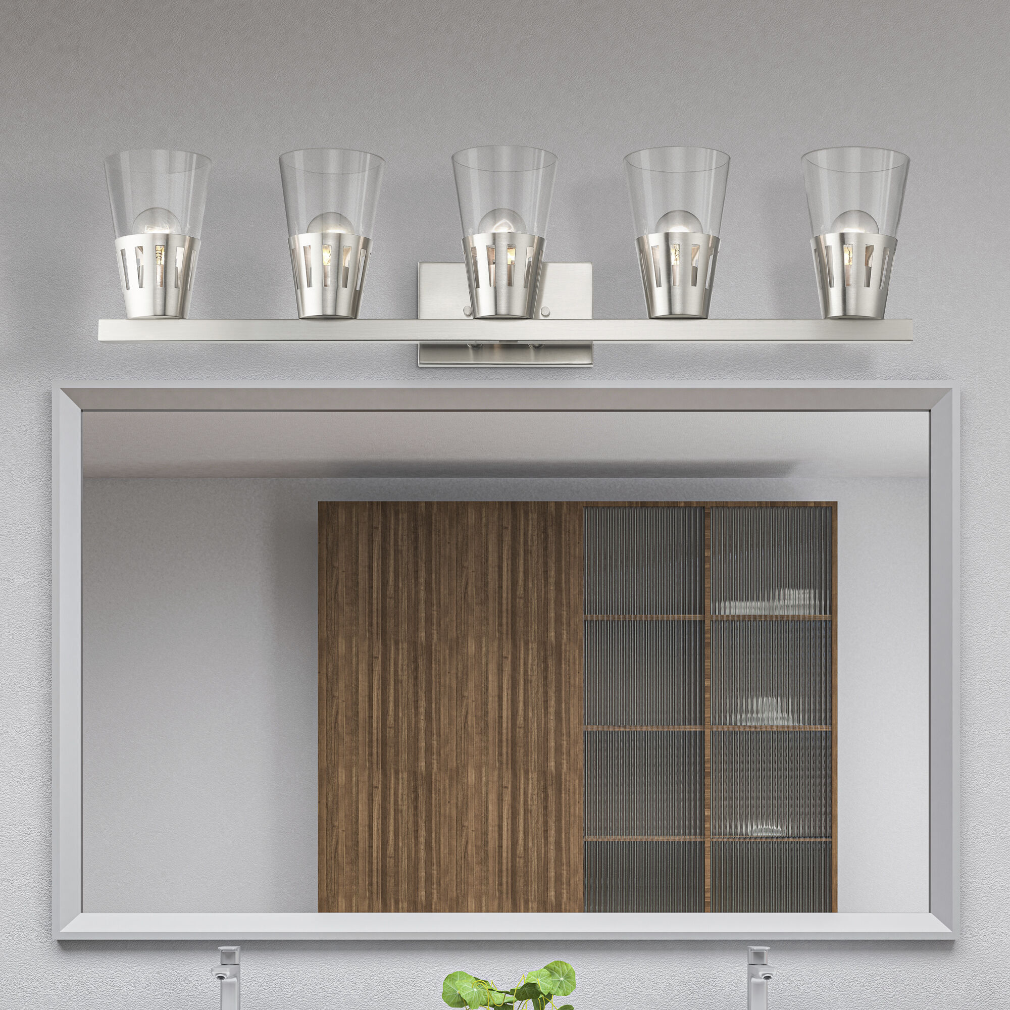 Bennington 5 Light 35.75 inch Brushed Nickel Large Vanity Sconce Wall Light