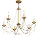 Pennington 6 Light 28 inch Antique Gold Leaf Chandelier Ceiling Light