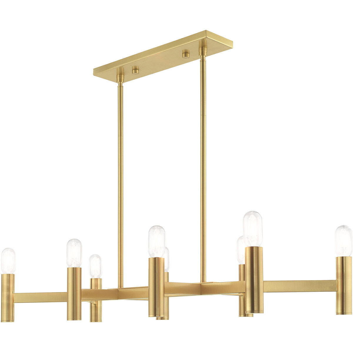 Copenhagen 8 Light 40 inch Satin Brass Linear Chandelier Ceiling Light