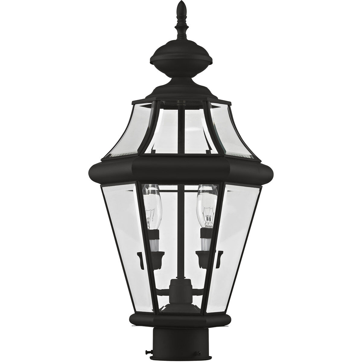 Georgetown 2 Light 21 inch Black Outdoor Post Top Lantern