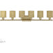 Weavington 6 Light 46 inch Antique Gold Leaf Vanity Wall Sconce Wall Light