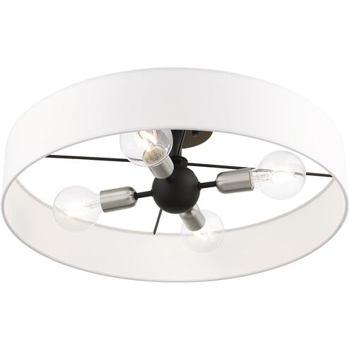Venlo 4 Light 22 inch Black with Brushed Nickel Accents Semi Flush Ceiling Light