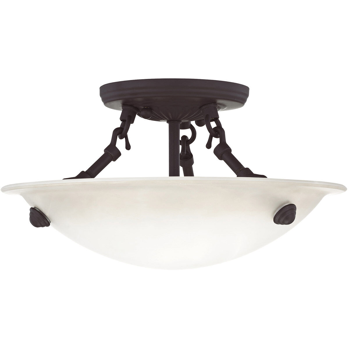 Oasis 3 Light 12 inch Bronze Semi-Flush Mount Ceiling Light