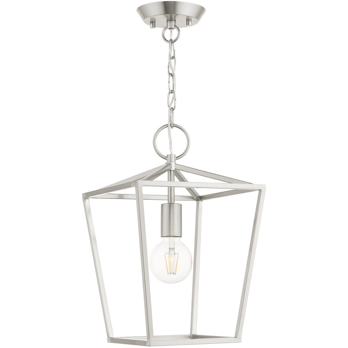 Devone 1 Light 10 inch Brushed Nickel Convertible Semi Flush/Lantern Ceiling Light