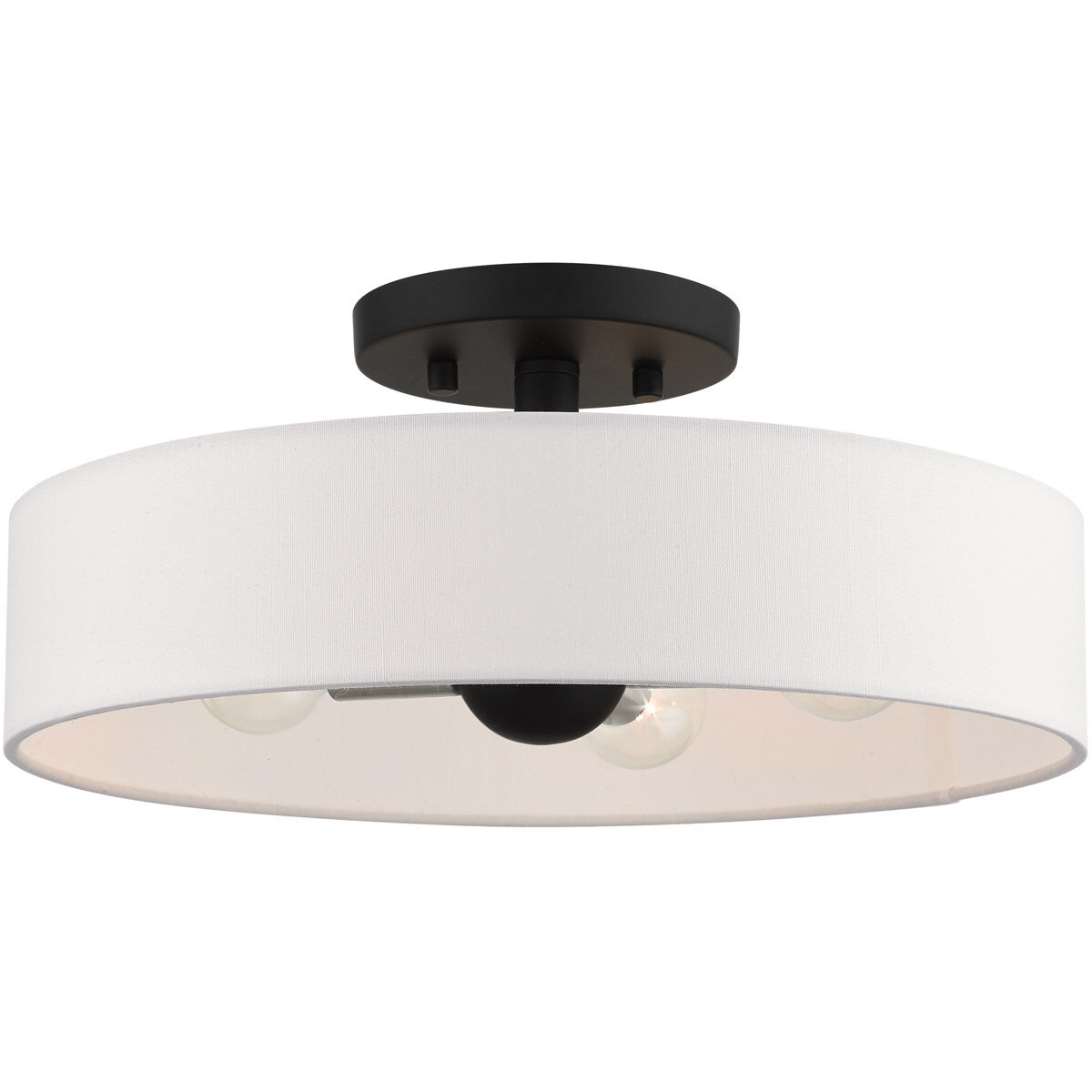 Venlo 4 Light 14 inch Black with Brushed Nickel Accents Semi Flush Ceiling Light