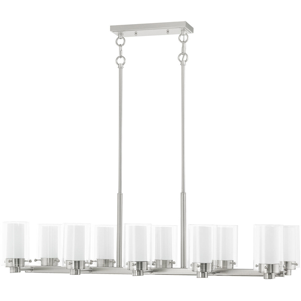 Manhattan 10 Light 18 inch Brushed Nickel Chandelier Ceiling Light