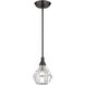 Brussels 1 Light 7 inch Black Chrome Pendant Ceiling Light, Crystal, Single