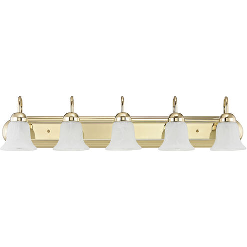 Riviera 5 Light 36 inch Polished Brass Bath Vanity Wall Light